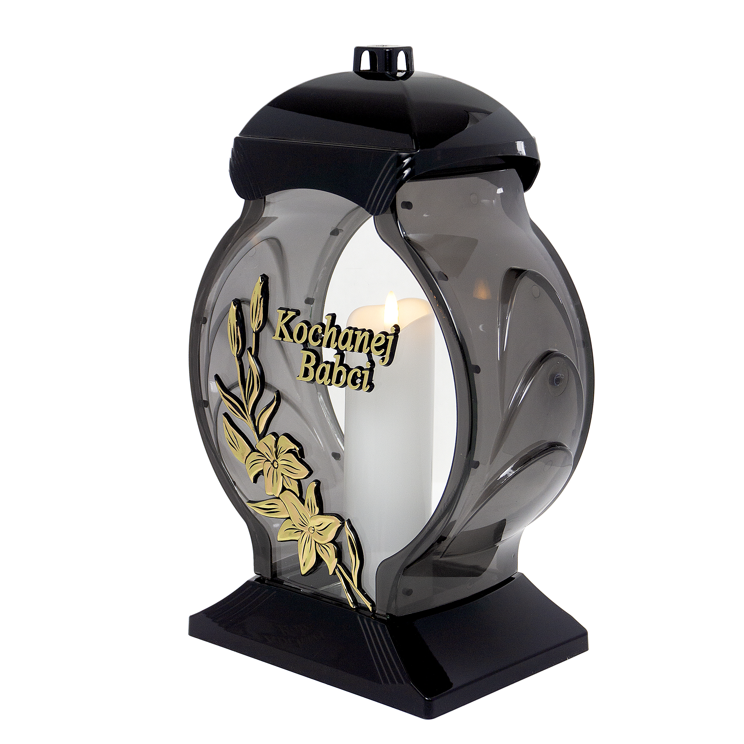 Elegancki nagrobny znicz dla Mamy w kształcie owalu z różą