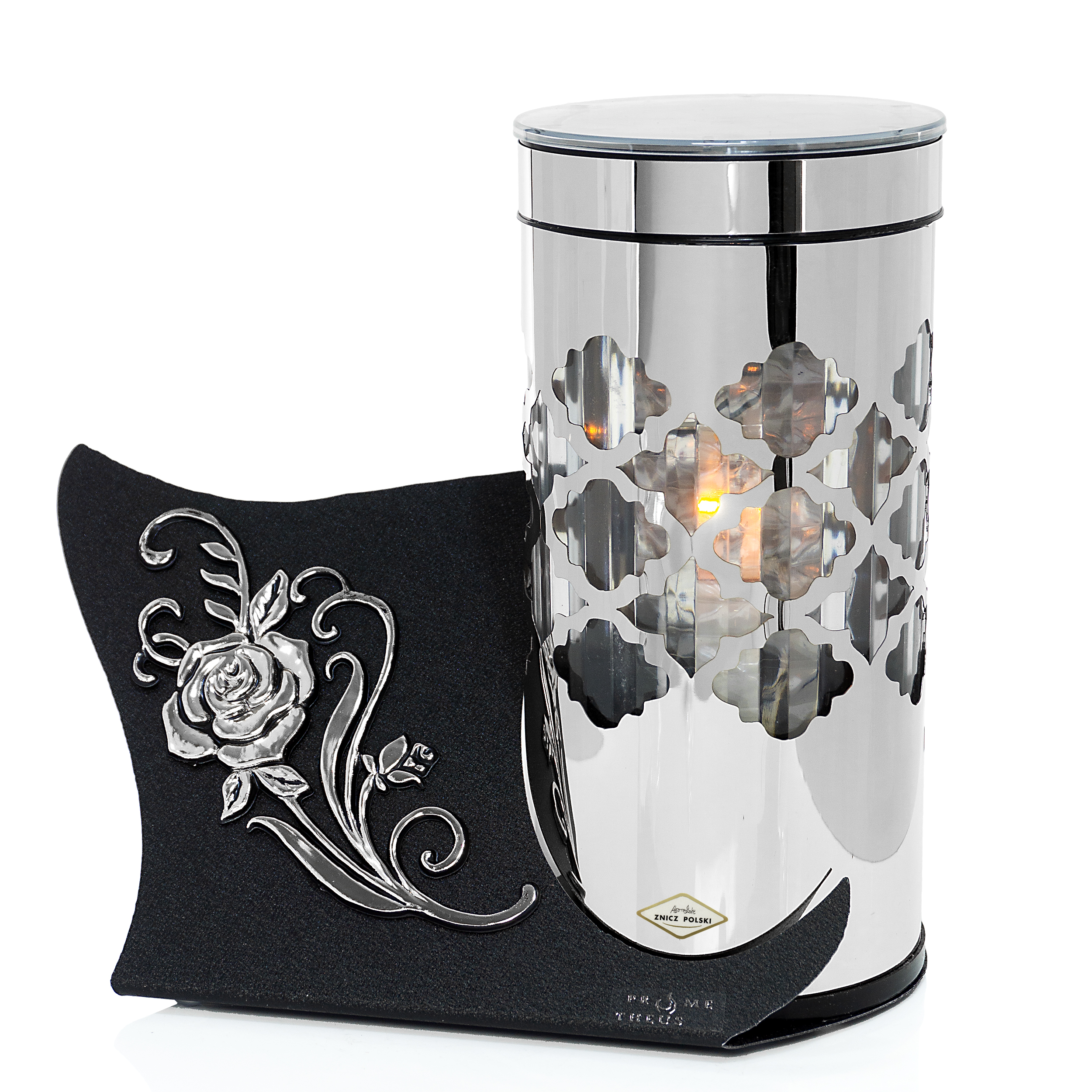 Nowoczesny znicz solarny LED PARIS – wersja złota i srebrna | dla Mamy/Taty