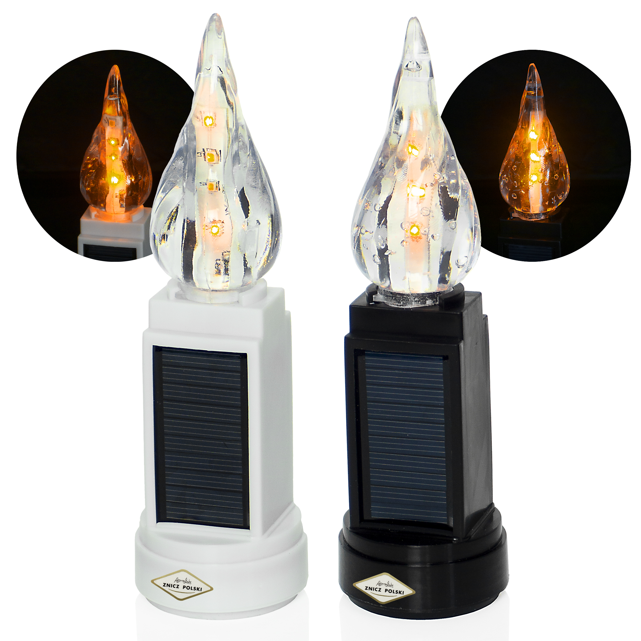 Wkład solarny do zniczy imitujący żywy płomień 16cm