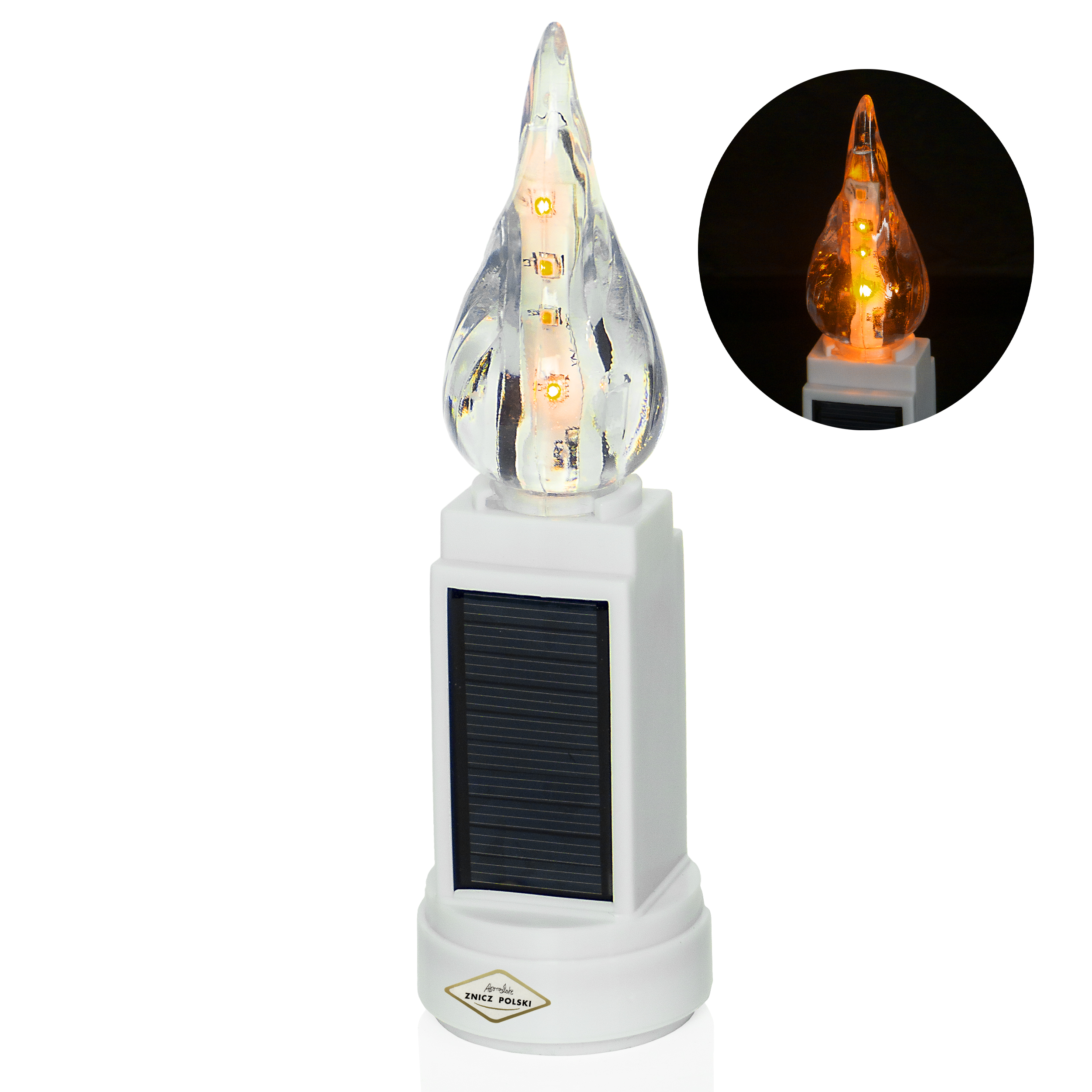 Wkład solarny do zniczy imitujący żywy płomień 16cm