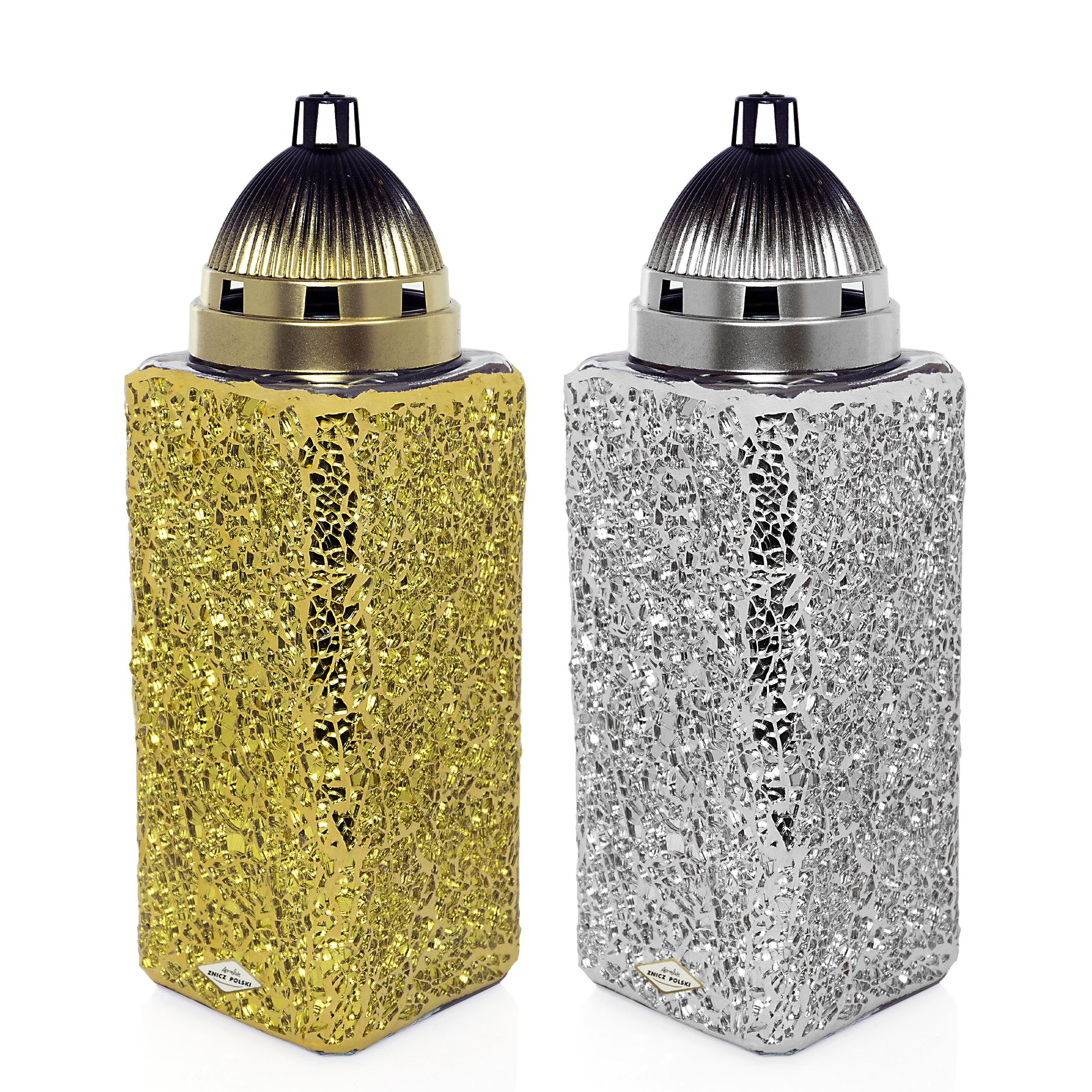 Znicz witraż smukły złoty lub srebrny