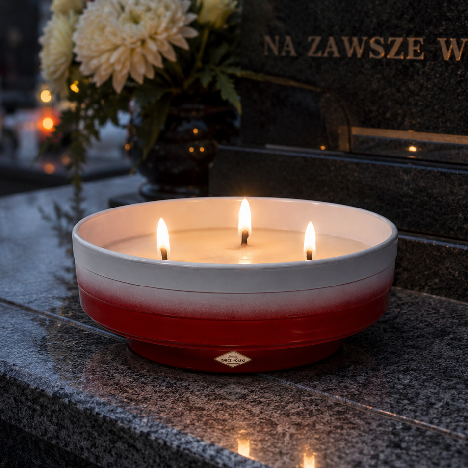 Klasyczny duży znicz ceramiczny kamionka C1500