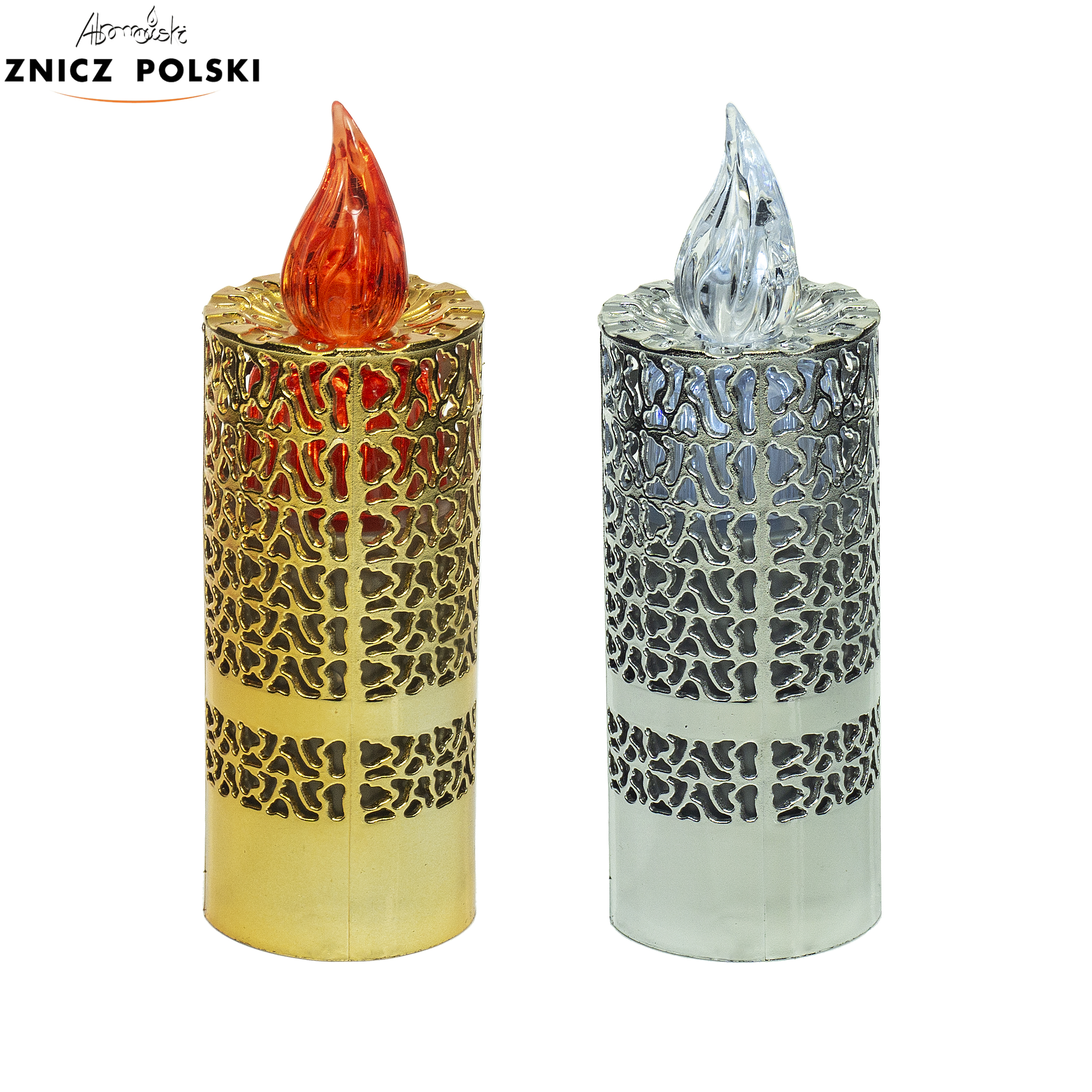 Ażurowy wkład LED w kolorze złotym lub srebrnym wys.15cm