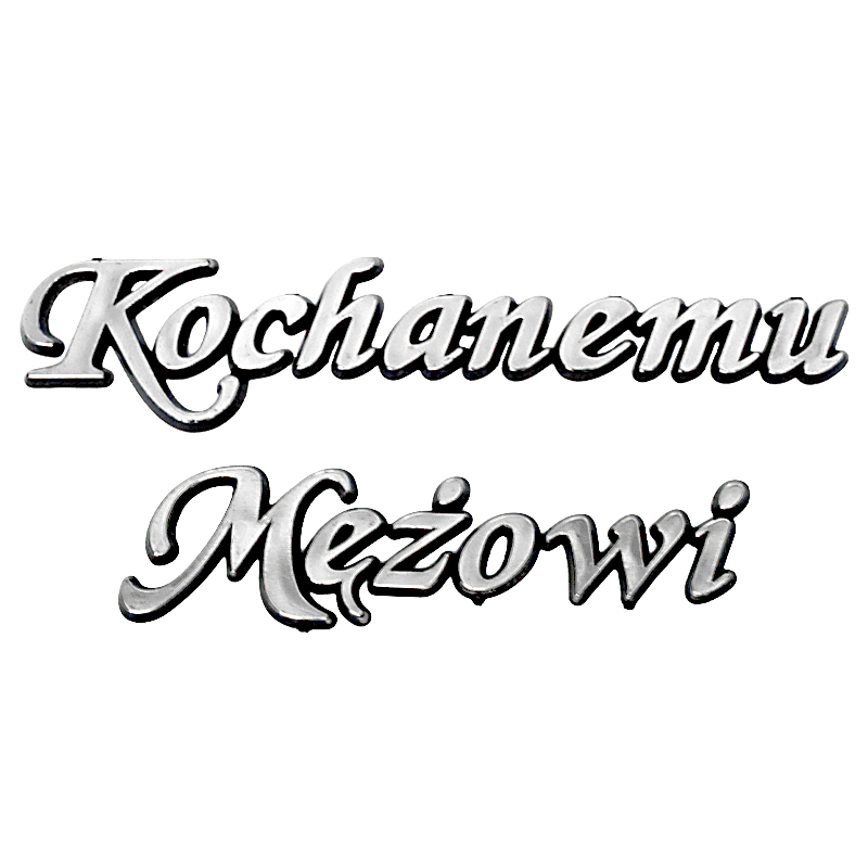 Napis Kochanemu Mężowi srebrny