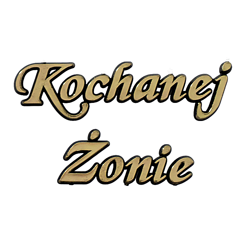 Napis Kochanej Żonie złoty
