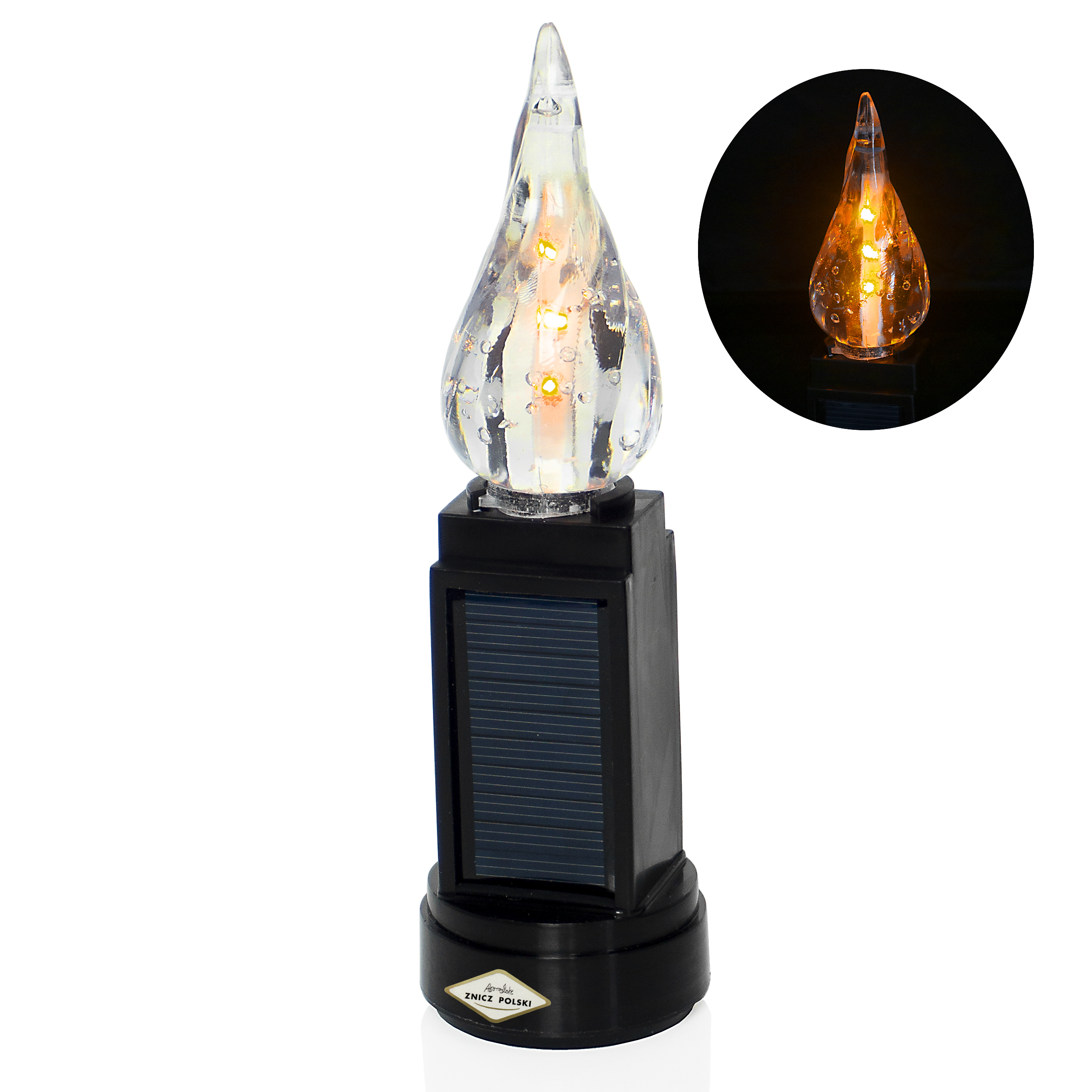 Wkład solarny do zniczy imitujący żywy płomień 16cm