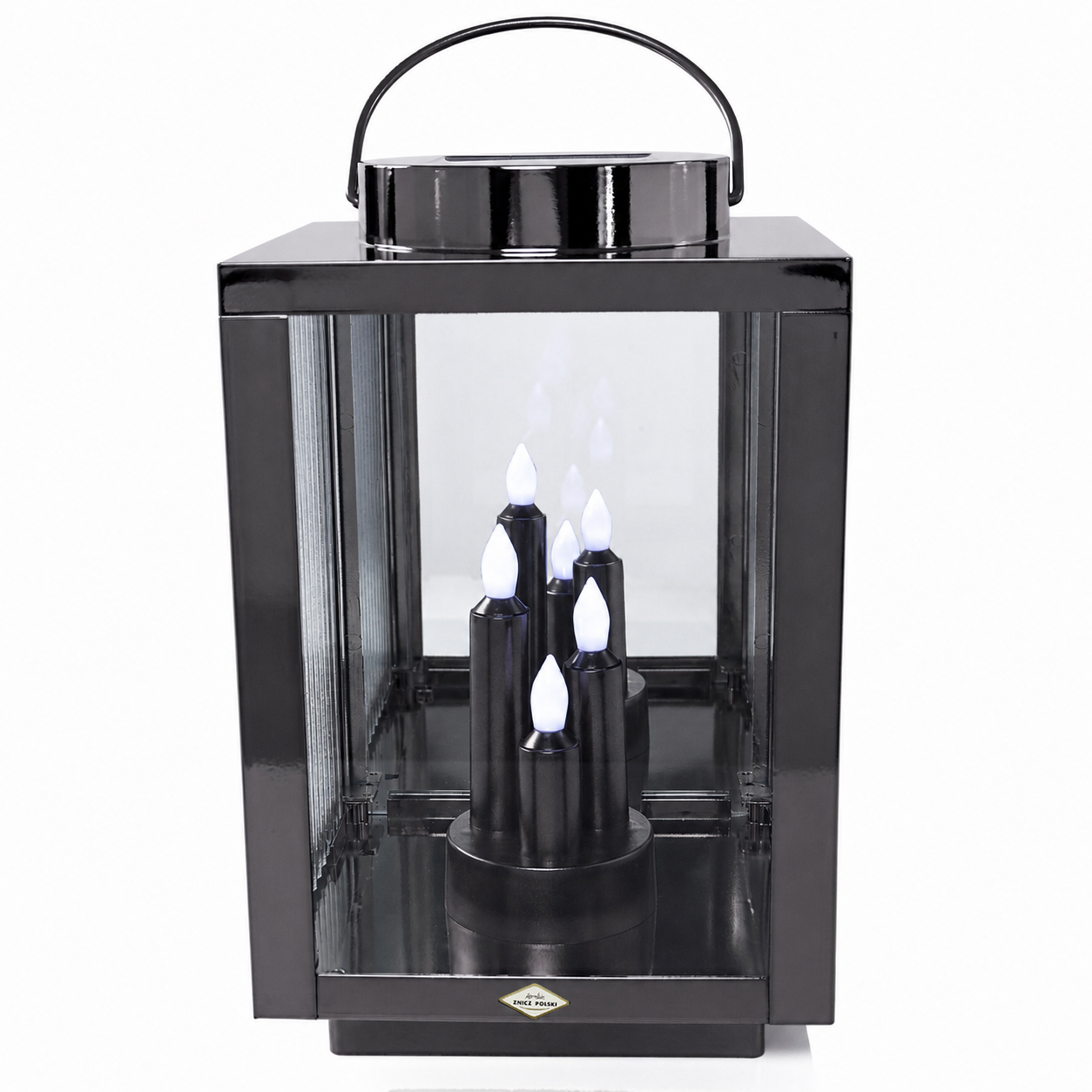 Znicz Solarny LED Premium Lampion 3 Płomienie na Cmentarz | Opcjonalna Dedykacja