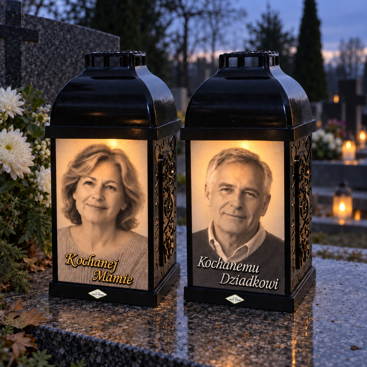 Znicz personalizowany ze zdjęciem i napisem 3D | GRACJA MINI – czarny