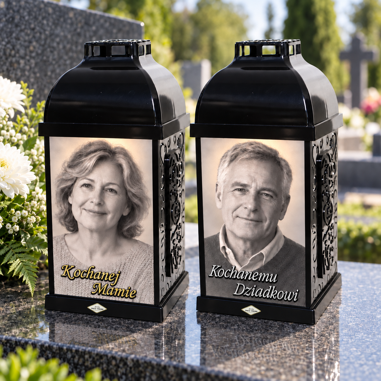 Znicz personalizowany ze zdjęciem i napisem 3D | GRACJA MINI – czarny