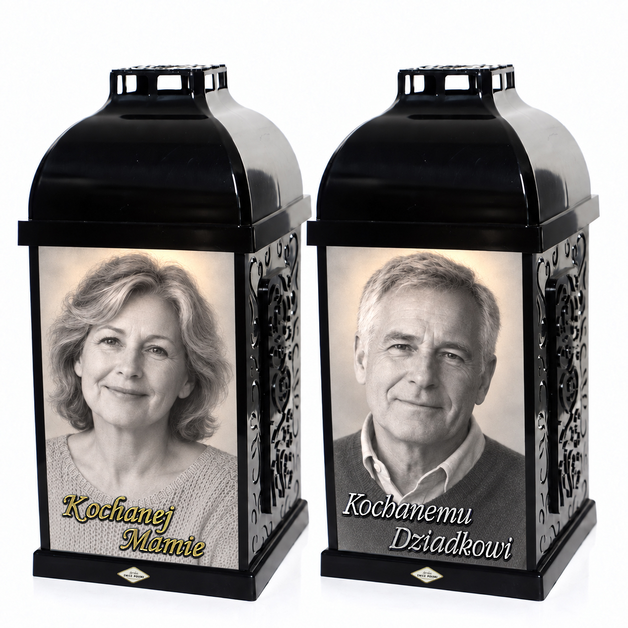 Znicz personalizowany ze zdjęciem i napisem 3D | GRACJA MINI – czarny