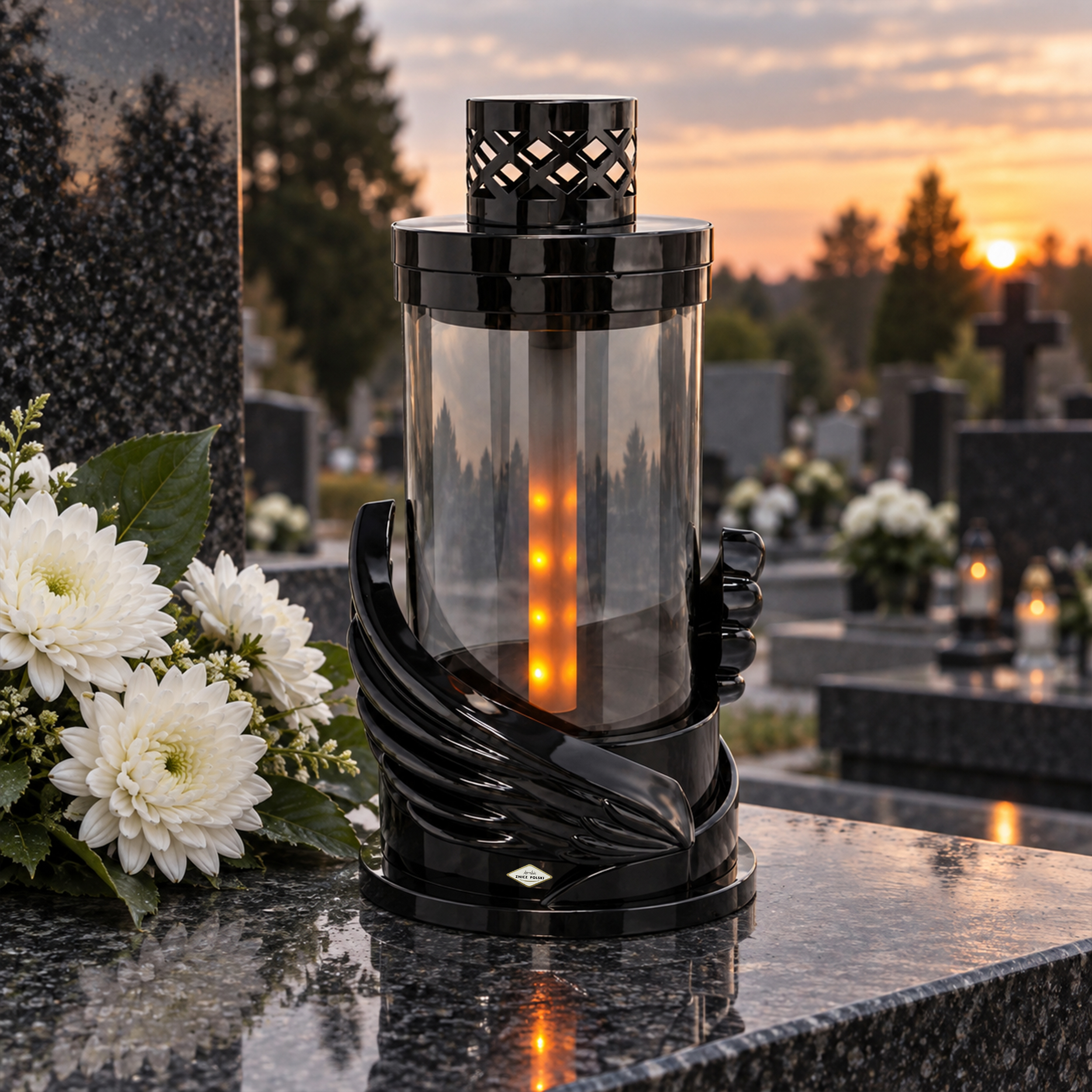 Znicz 2w1 SKRZYDŁA – solarny lub na świecę LED