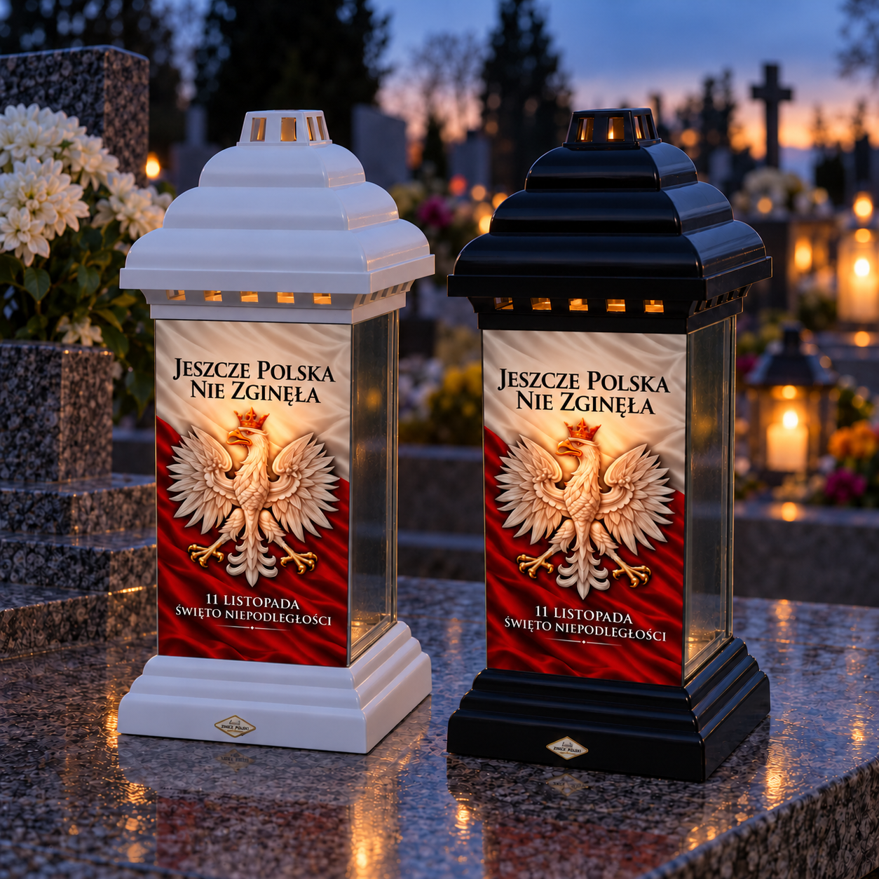 Znicz patriotyczny 11 Listopada z Orłem Białym – biały lub czarny